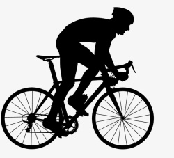 骑自行车人物自行车赛车比赛人物剪影高清图片