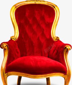 红色绒布欧式单人椅招聘素材