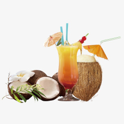 椰子汁广告素材冰镇饮料高清图片