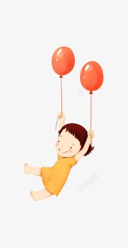 气球小人装饰复古风素材