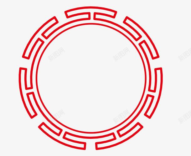 中国红圆形边框png免抠素材_88icon https://88icon.com PNG图片 中国红 中式圆框 圆形 矢量素材 边框