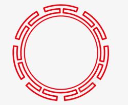中国红圆形边框素材
