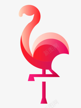 立体素材火烈鸟logo标识矢量图图标图标