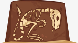 地下恐龙化石矢量图素材