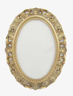 古代镜子黄金边框高清图片