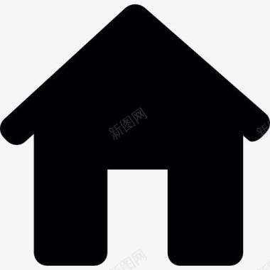 黑色房子房子没有门的黑色轮廓图标图标
