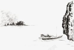 湖中湖中流浪的船高清图片