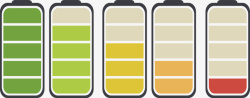 各种彩色电池彩色电池能量图表矢量图高清图片