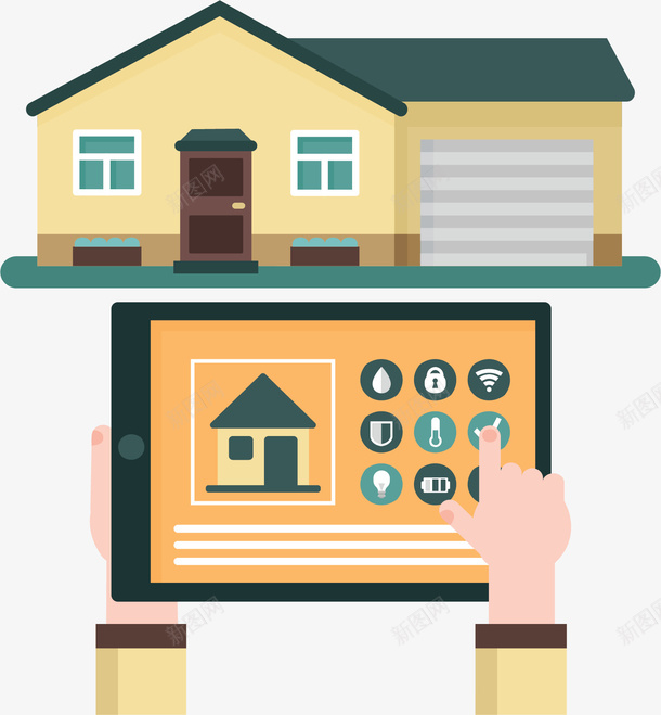 平板遥控智能家居png免抠素材_88icon https://88icon.com 平板遥控 智慧家居 智能家居 矢量png 科技生活 遥控
