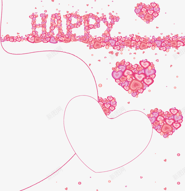 happypng免抠素材_88icon https://88icon.com happy 卡通字母 字体 庆祝 爱心 线条 节日庆祝 花朵