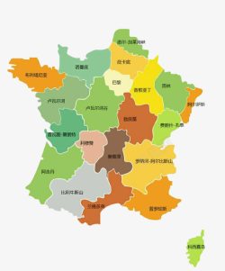 中文法国地图素材