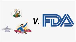 企业认证火炬蓝色清新手绘创意FDA认证标志高清图片