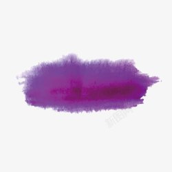 紫色水墨标签素材