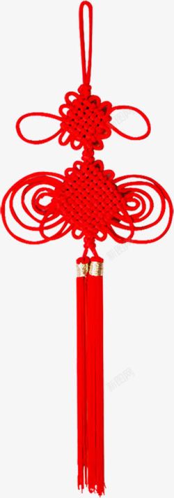 手绘红色中式编织中国结装饰素材
