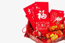 中国结扁平新年挂饰新年红色装饰高清图片