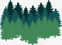 世界植树树林层次平面手绘绿色卡通树林高清图片