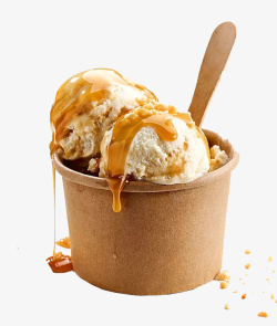 高脂防奶油冰淇淋球高清图片