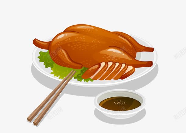盘子里的烤鸭png免抠素材_88icon https://88icon.com 创意 卡通 商务 彩色 手绘 烤鸭 盘子 筷子 美味 食物