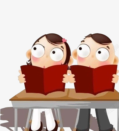 两个小孩看书png免抠素材_88icon https://88icon.com 书本 学校 学生 孩子 教育