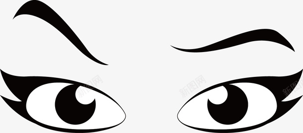 瞳孔可爱卡通挑眉表情矢量图图标图标