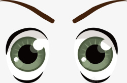 绿色瞳孔墨绿色卡通眼睛矢量图高清图片