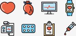 心脏监护仪医疗健康卡通可爱图标高清图片