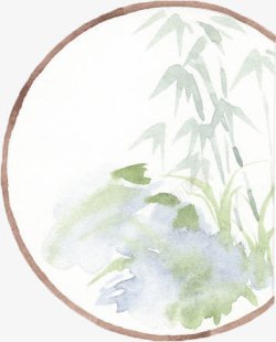 扇子竹子手绘古风竹子扇子高清图片