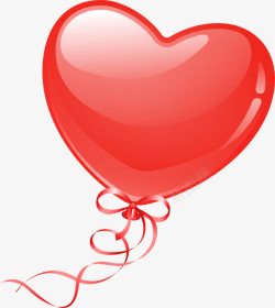爱心绳子手绘红色爱心气球高清图片