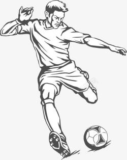 运动员射门的球手绘足球运动员高清图片