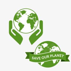 守护地球绿色地球标志高清图片
