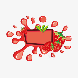草莓卡通水果边框装饰矢量图素材