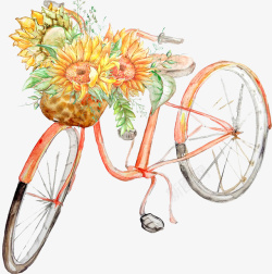 手绘创意自行车图素材