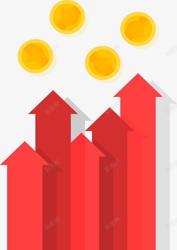 红色向上箭头png免抠素材_88icon https://88icon.com 利润增长 向上箭头 增值 房价涨价 提升 金币 飙升的价值