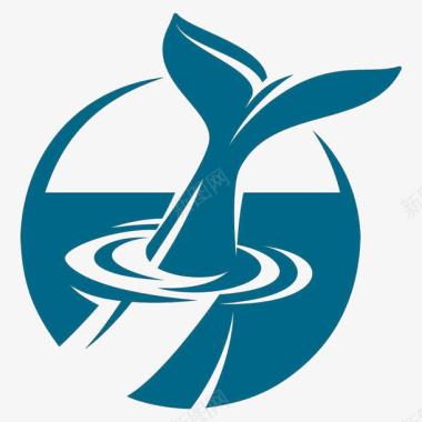 鲸鱼入水主题logo图标图标