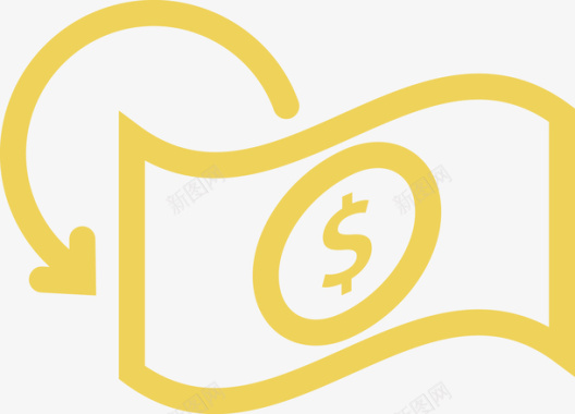 纸币黄色的货币图标图标