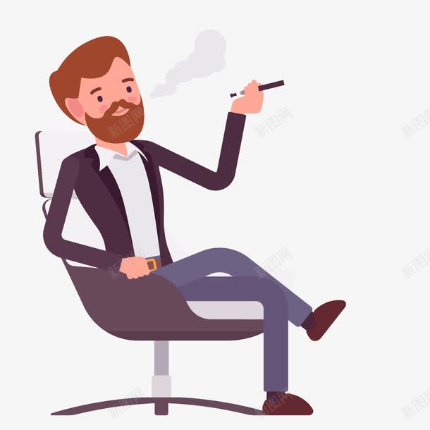 卡通坐在椅子上抽烟的人物png免抠素材_88icon https://88icon.com 人物设计 卡通人物 商务人士 抽烟 抽烟喝酒 男性人物