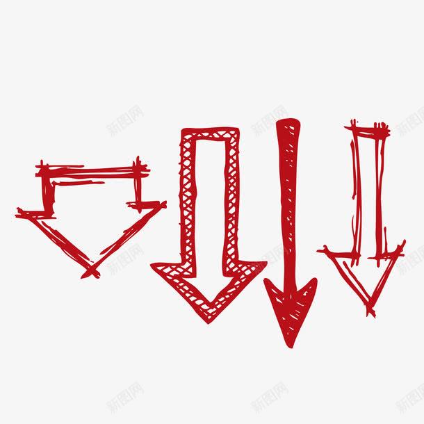直降箭头红色手绘png免抠素材_88icon https://88icon.com 手绘 直降 直降箭头 箭头 红色