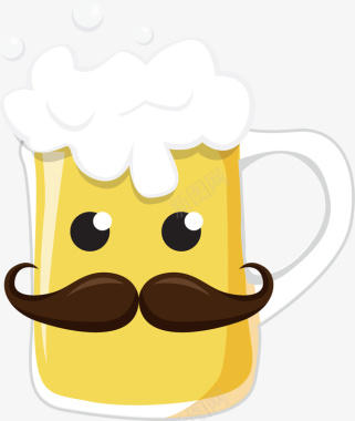 啤酒杯大胡子比利时啤酒杯矢量图图标图标