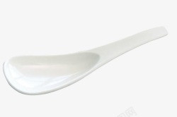 纯白色流线型瓷勺子艺术品素材