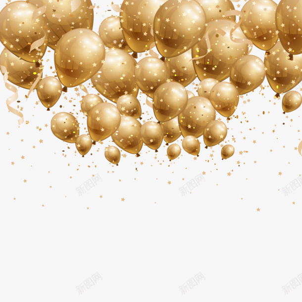 金色节日活动气球png免抠素材_88icon https://88icon.com 气球 气球墙 素材 节日活动 金气球 金色