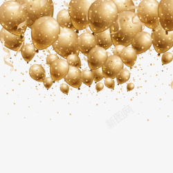 金色节日活动气球素材