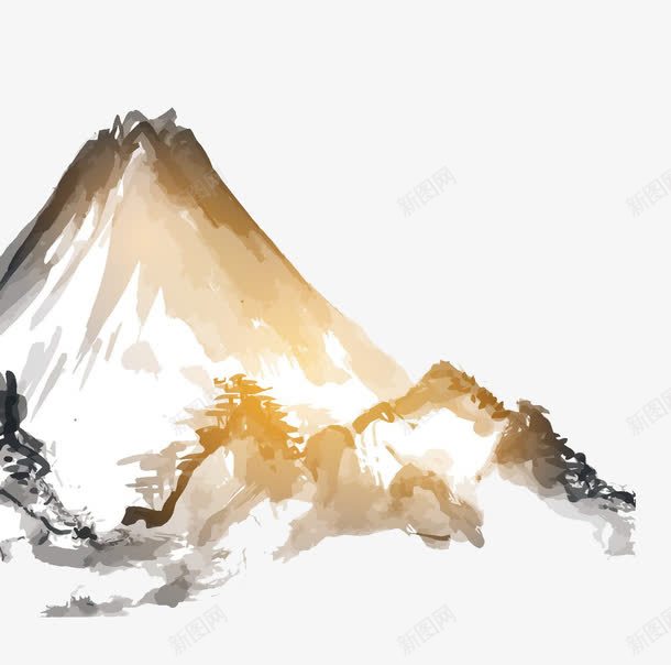 日本水墨山峰png免抠素材_88icon https://88icon.com 山水画 水墨画 风景画