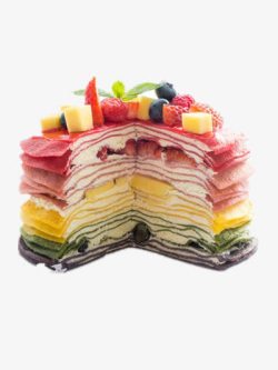 水果点心彩虹千层蛋糕高清图片