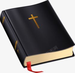 厚厚的书籍黑色封面圣经高清图片