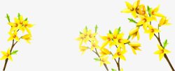 黄色卡通迎春花花朵素材