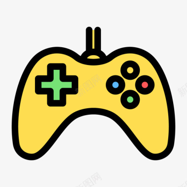 黄色提交按钮黄色圆弧游戏手柄元素矢量图图标图标
