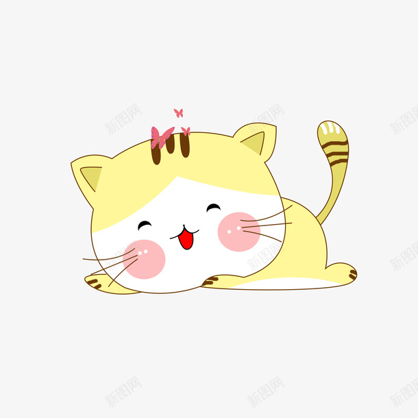 卡通手绘可爱的猫咪png免抠素材_88icon https://88icon.com 创意 动漫动画 卡通手绘 可爱的猫咪 简约 黄色