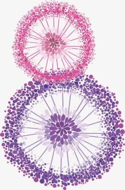 紫色线条花卉素材