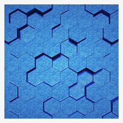 蜂巢纹理六边形蓝色塑料底纹高清图片