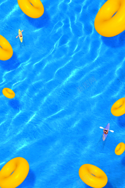沙滩泳夏季沙滩泳海边旅游休闲海报高清图片